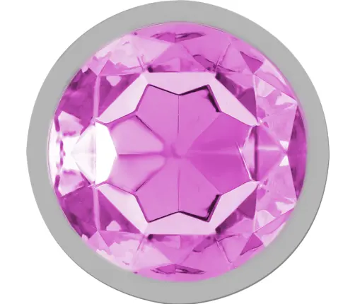 INTENSE - ALUMINUM METAL ANAL PLUG WITH PINK CRYSTAL SIZE S | Love-Store.eu