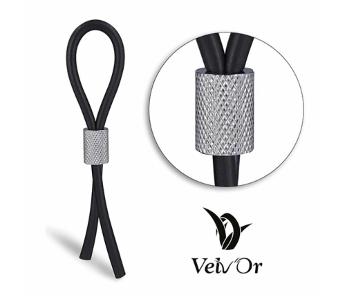 Velv'Or JBoa 303 Adjustable Silicone Ring Black & Silver 13cm