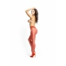 MissO P105 Women's Red Tights with Lace Cut-Out S/M
