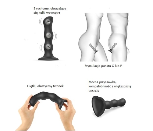 Strap-On-Me - Dildo Geisha Ball Black M