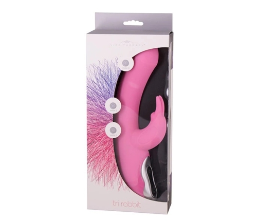 Vibe Therapy Tri Rabbit Pink Intimate Massager, Silicone, 21 cm