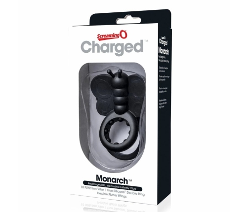 The Screaming O Charged Monarch Black - Dual-Ring Silicone Butterfly System