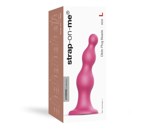Strap-On-Me - Dildo Plug Beads Metallic Raspberry Pink L