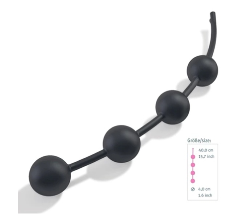 Mystim Booty Garland L E-Stim Intimate Bead Chain 40cm Black Silicone