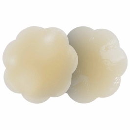 Bye Bra Silicone Nipple Covers Nude Flower-Shaped Reusable 1 Pair