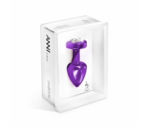 Diogol Anni R Aluminium Plug 25mm Heart Shape Purple Swarovski