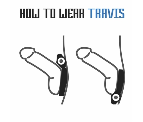 Velv'Or Rooster Travis Silicone Vibrating Ring - Black, Adjustable, Waterproof