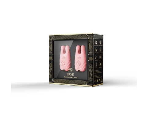 ZALO Nave Coral Pink - Dual Motor Vibrating Clamp Set with Remote & App