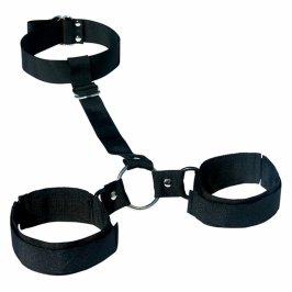 Sportsheets Shadow Adjustable Neck & Wrist Restraint Set, Black