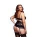 Baci Lingerie Classic Lace 3-Piece Set Black Queen Size Adjustable