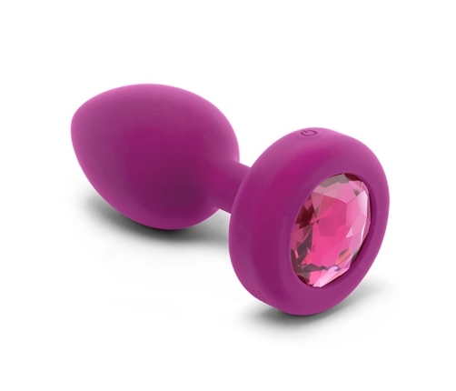 b-Vibe Vibrating Jewel Plug S/M Pink Ruby Silicone, 15 Modes, USB