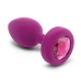 b-Vibe Vibrating Jewel Plug S/M Pink Ruby Silicone, 15 Modes, USB