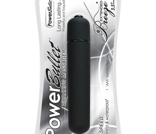 PowerBullet Extended Breeze Black - Compact Waterproof Vibrating Massager