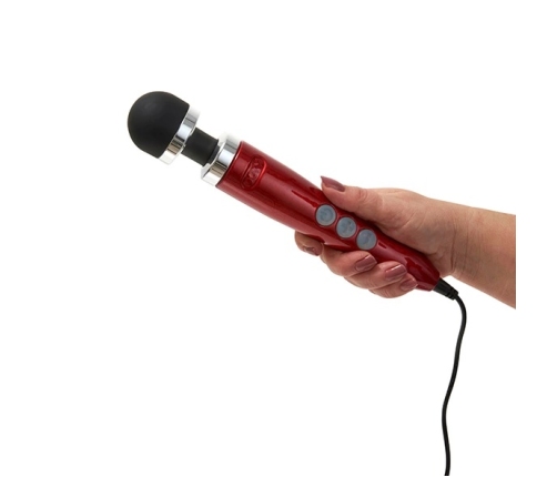 DOXY Number 3 Die Cast Wand Massager Candy Red Lightweight 28cm