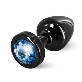 Diogol Anni Round Intimate Plug Black & Blue 25 mm Aluminum