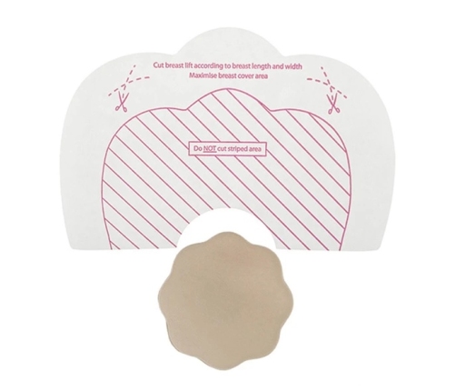 Bye Bra - Breast Lift & Fabric Nipple Covers F-H Nude 3 Pairs