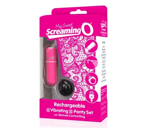 Screaming O Charged Panty Set Pink - Remote-Controlled, Rechargeable, One Size