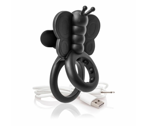 The Screaming O Charged Monarch Black - Dual-Ring Silicone Butterfly System
