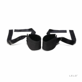 LELO Etherea Silk Cuffs Black - Luxurious Restraint with Suede & Silk Finish