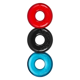 Oxballs Ringer Do-Nut 1 Set - 3-Pack, Multi-Color, Thick FLEX-TPR Rings