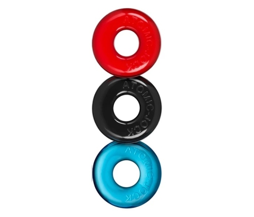 Oxballs Ringer Do-Nut 1 Set - 3-Pack, Multi-Color, Thick FLEX-TPR Rings
