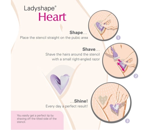 Ladyshape Heart Bikini Shaping Tool Set with Precision Razors