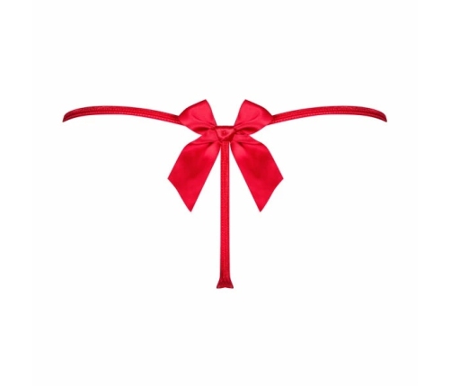 Obsessive Giftella L/XL Red Thong - Decorative Bow & Mesh Design