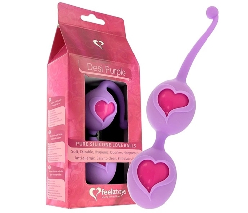 FeelzToys Desi Kegel Exercise Balls Purple - Medical-Grade Silicone 3.9cm