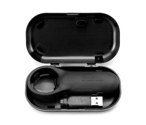 Tenga SVR Smart Vibe Ring Plus Black - silikonowy pierścień wibrujący