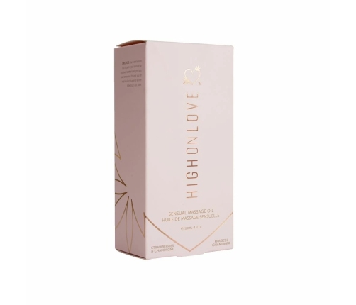 HighOnLove Massage Oil Strawberries & Champagne 120ml - Nourishing Formula