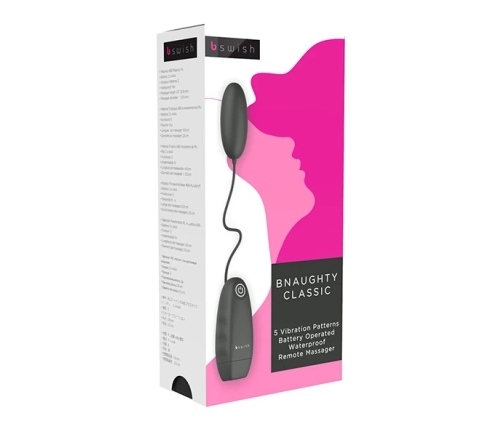 B Swish bNaughty Classic Black - Corded Multi-Program Personal Massager