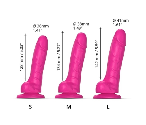 Strap-On-Me - Sliding Skin Dildo Fuchsia L