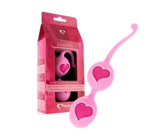 FeelzToys Desi Pink - Kegel Exercise Balls, Medical-Grade Silicone, 3.9 cm