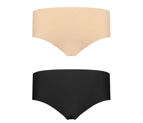 Bye Bra Invisible Hipster Set Nude & Black S - Seamless Comfort 2-Pack