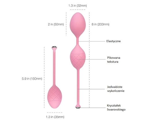 Pillow Talk Frisky Pink Kegel Exercise Balls Silicone 203mm