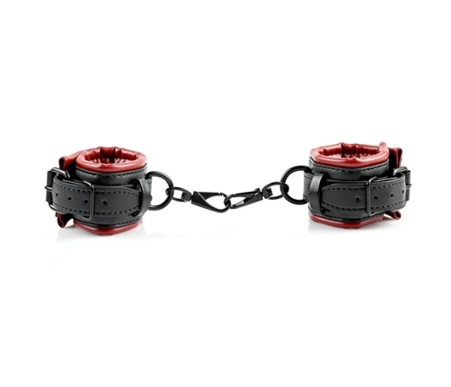 Sportsheets Saffron Adjustable Hog Tie & Cuff Set, Red-Black, Vegan Leather