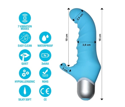 FeelzToys Fonzie Blue Dual Action Silicone Massager 16cm Violet