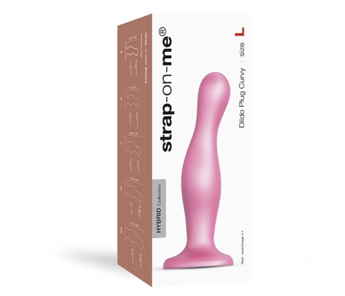 Strap-On-Me - Dildo Plug Curvy Metallic Sugar Pink L