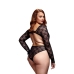Baci - Lace Cutout Teddy Black Queen Size