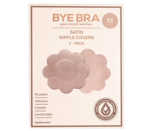 Bye Bra - Satin Nipple Covers Nude 3 Pairs