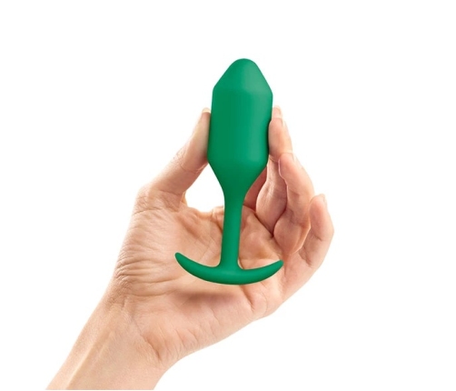 b-Vibe Snug Plug 2 Green Weighted Silicone Intimate Trainer 114g 3x11.4cm