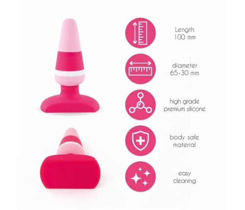 FeelzToys Plugz Colors No. 2 Pink Silicone Plug, 9cm, Medical Grade