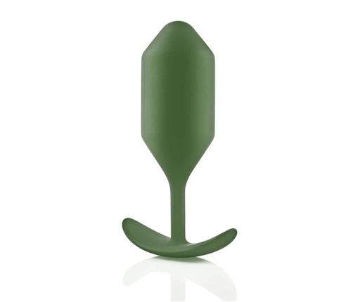 b-Vibe Snug Plug 4 Weighted Silicone Anal Model Army Green 257g 4.3x14cm