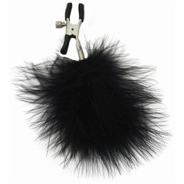Sportsheets S&M Adjustable Feathered Nipple Clamps Black Feathers