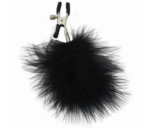 Sportsheets S&M Adjustable Feathered Nipple Clamps Black Feathers