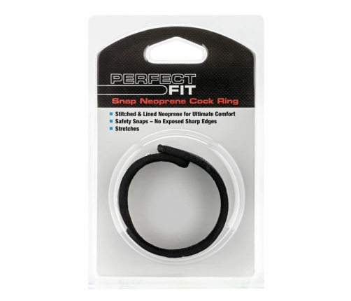 Perfect Fit - Neoprene Snap Cockrings Black