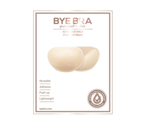 Bye Bra Adhesive Half Push-Up Pads Nude - Invisible Support Reusable