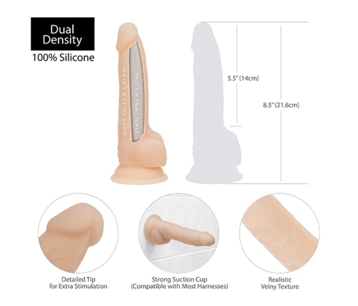 BMS Factory Naked Addiction Dual Density Model 20cm Vanilla Silicone