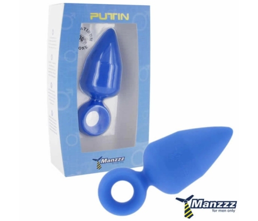 ManzzzToys Putin Blue - duży klin anatomiczny z silikonu, niebieski 12 cm