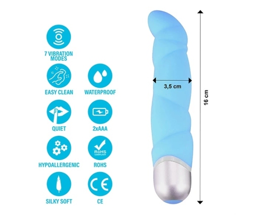 FeelzToys Gino Blue Silicone Vibrator 16cm - 7 Vibration Modes, Violet